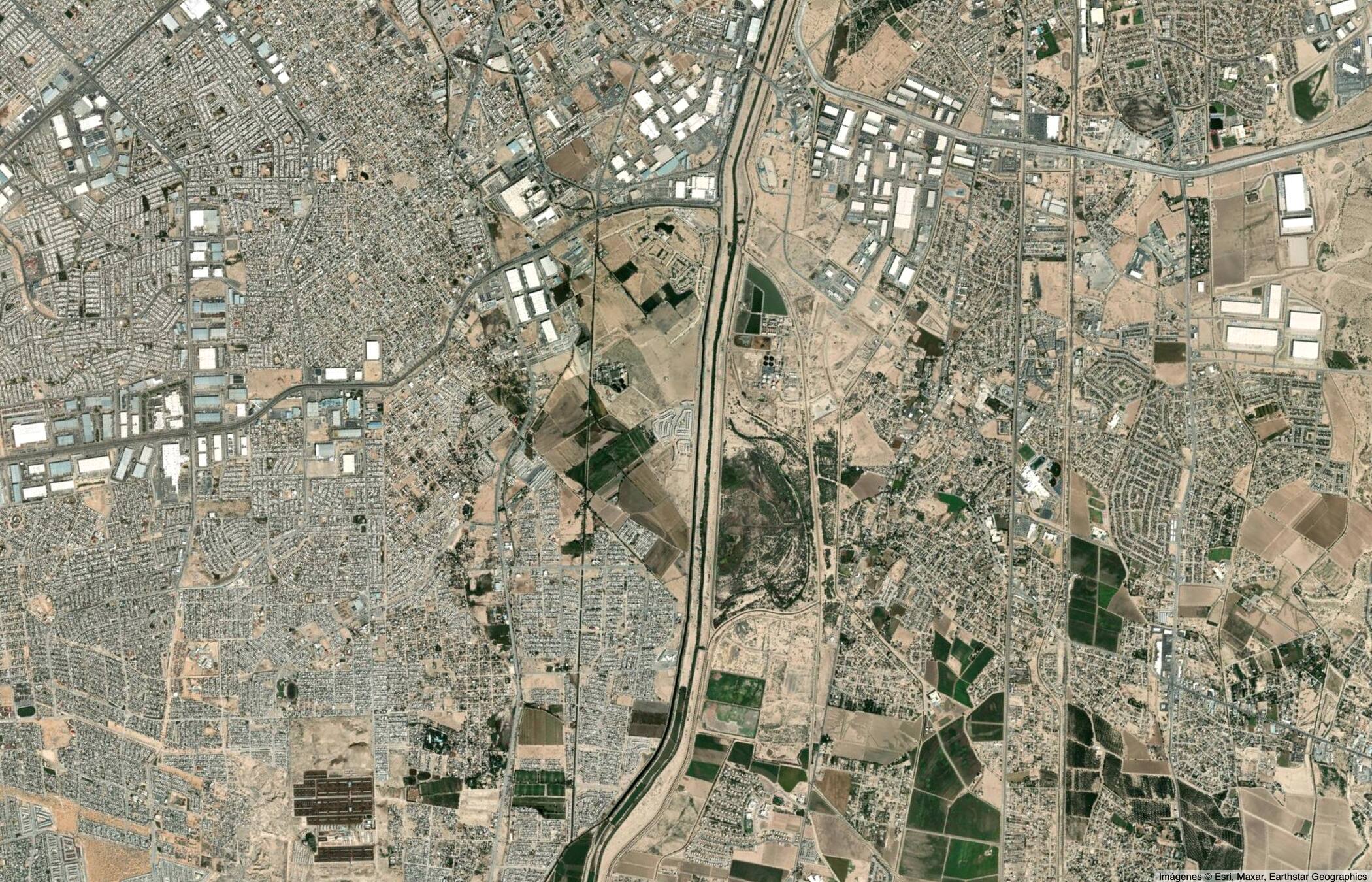 Imagen satelital de Riberas del Bravo y el bordo del río Bravo